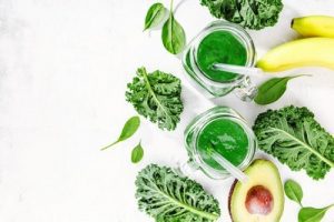 Healthy lifestyle eating vegetables - vegetable smoothie