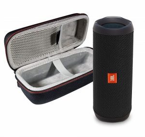 JBL Flip 4 Portable Bluetooth Wireless Speaker Bundle with Protective Travel Case - Black Waterproof
