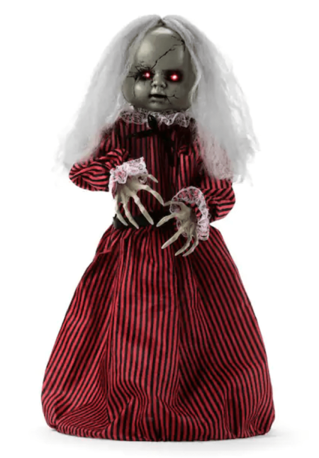 Haunted Holly 2 ft. Roaming Talking LED Animatronic Doll Halloween Prop - Halloween party ideas