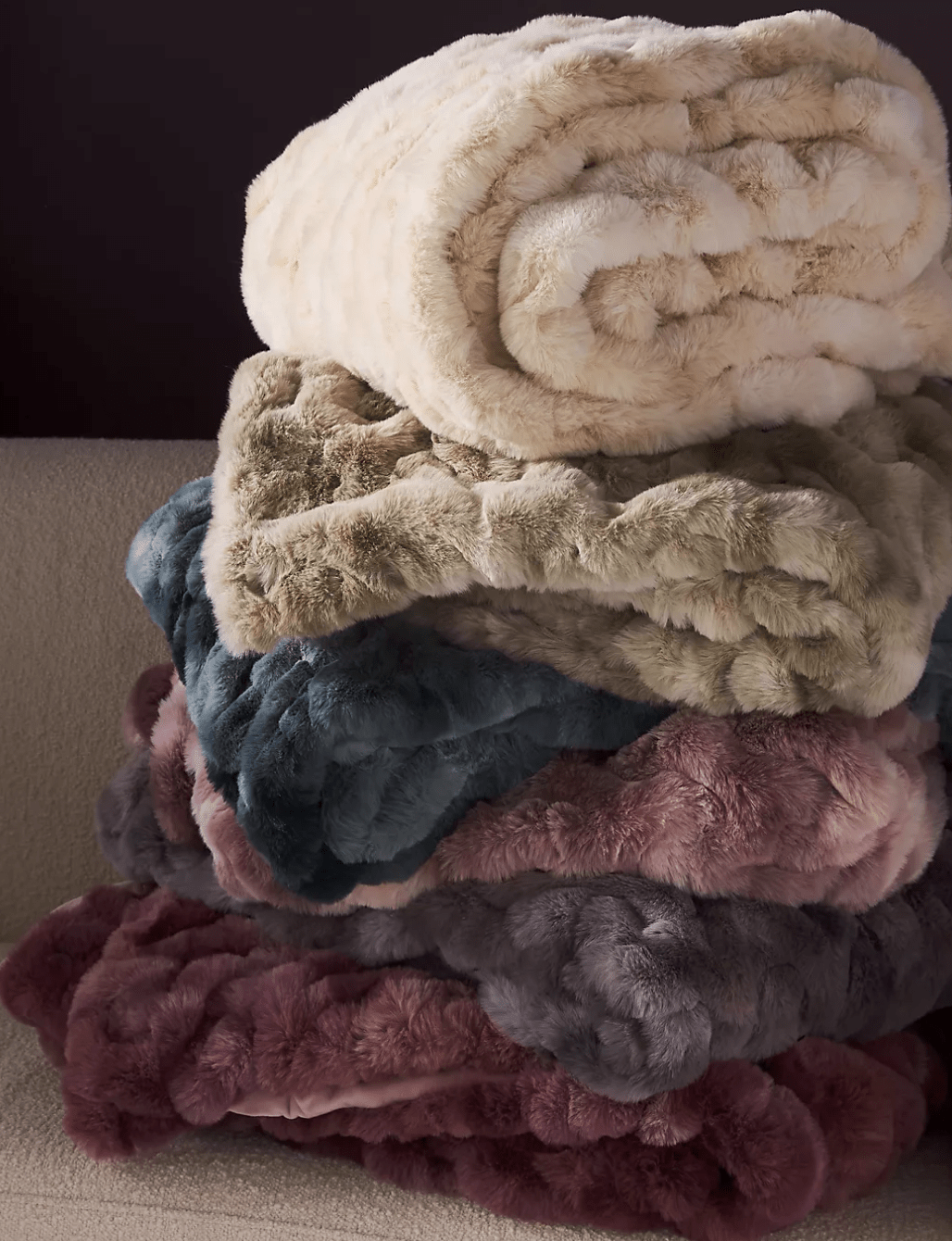 Luxe Dyed Faux Fur Throw Blanket