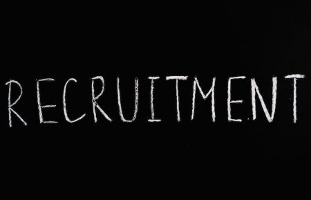 Recruitment Lettering Text on Black Background - how to recruit for your company faster