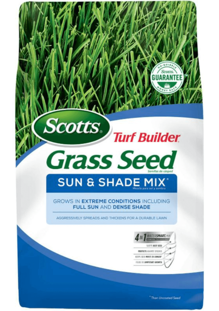 Scotts Turf Builder Grass Seed Sun & Shade Mix - backyard maintenance in fall