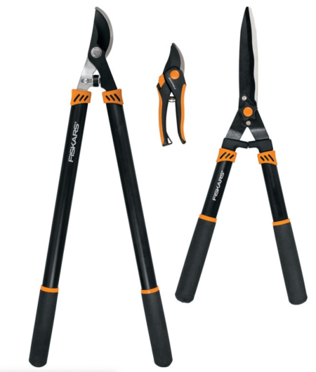 Fiskars 3pc Tree & Shrub Care Set - backyard maintenance in fall