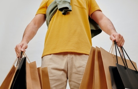 Man in Yellow Shirt and Brown Pants - Black Friday