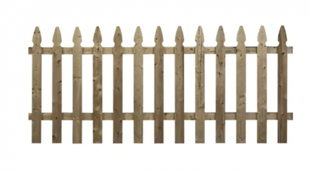 4 ft. x 8 ft. Space Picket French Gothic Scallop Wood Fence Panel - front yard hedge ideas
